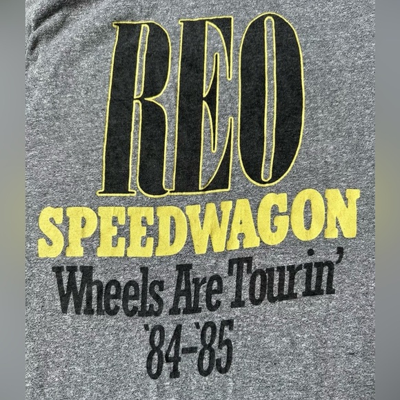 REO SPEEDWAGON Wheels Are Tourin 84-85 Sleeveless Hoodie Sweatshirt Size Large - Picture 4 of 5